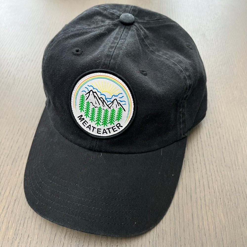 Meateater Outdoor Baseball Cap Black Hat Strapback Adjustable Patch Hunting